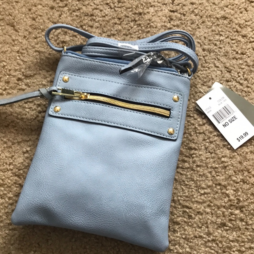 NWT Blue Pleather Purse